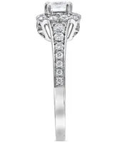 Diamond Princess-Cut Halo Engagement Ring (1 ct. t.w.) in 18k White Gold