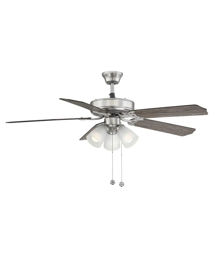 Trade Winds Levi 52" 3-Light Ceiling Fan with Frosted White Globes