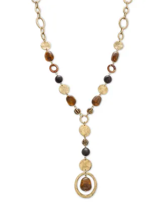 Style & Co Mixed Stone Long Lariat Necklace, 30" + 3" extender, Created for Macy's