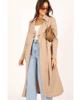 Petal and Pup Womens Robyn Tie Front Trench Coat