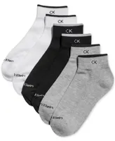 Calvin Klein Women's 6-Pk. Solid Cushion Quarter Socks