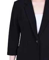 Ny Collection Petite 3/4 Sleeve Heavy Jacquard Knit Jacket