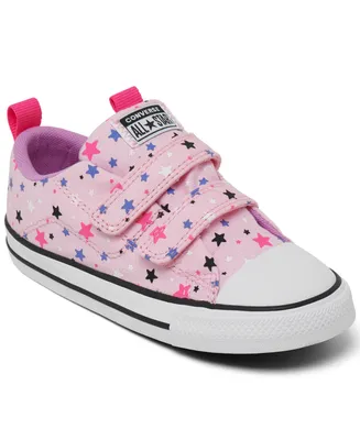 Converse Toddler Girls Chuck Taylor All Star Easy On Sparkle Fastening Strap Low Top Casual Sneakers from Finish Line