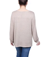 Ny Collection Petite Long Sleeve Tunic Top