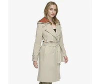 Andrew Marc Women's Evesham Mixed Media Insulated Trench Coat