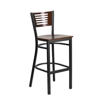 Decorative Slat Back Metal Restaurant Dining Barstool