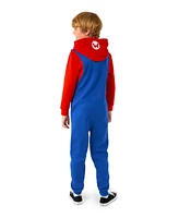 OppoSuits Little and Big Boys Mario Zip Up Onesie Outfit