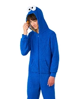 OppoSuits Little Boys Cookie Monster Zip Up Onesie Outfit