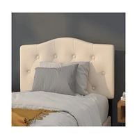 Arched Twin Button Tufted Upholstered Headboard