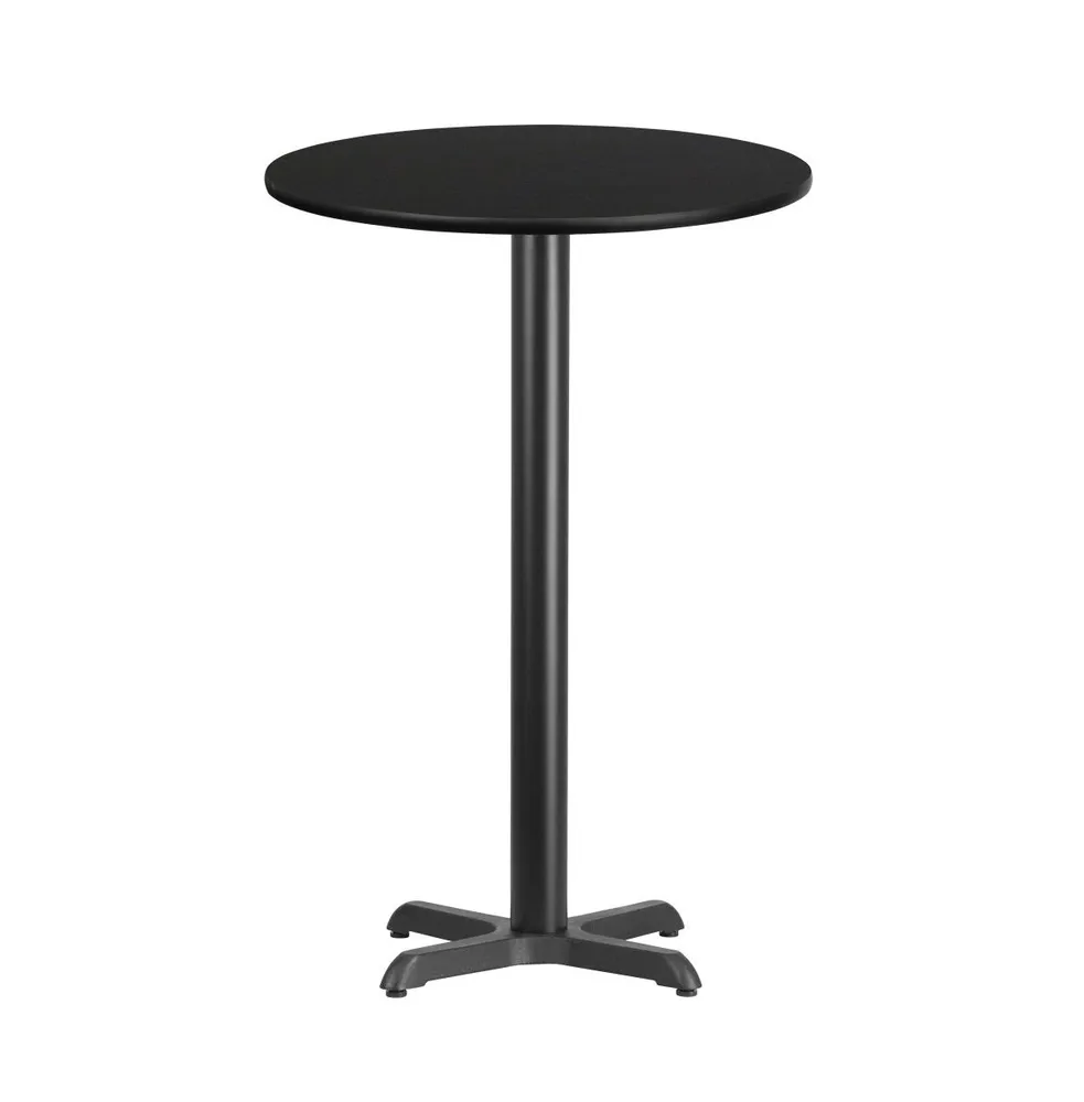 24" Round Laminate Table Top With 22"X22" Bar Height Base