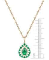 Sapphire (1-1/2 ct. t.w.) & Diamond (1/10 Teardrop 18" Pendant Necklace 14k Gold (Also Emerald and Ruby)