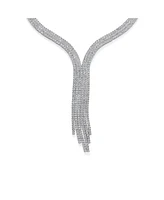 Art Deco-Inspired Y Fringe Tassel Design Statement Choker Collar Necklace Cubic Zirconia Aaa Cz for Women