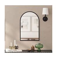 Muriel Arched Metal Framed Wall Mirror For Entryways, Dining Rooms