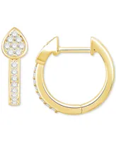 Diamond Teardrop Cluster Small Hoop Earrings (1/5 ct. t.w.) in 10k Gold