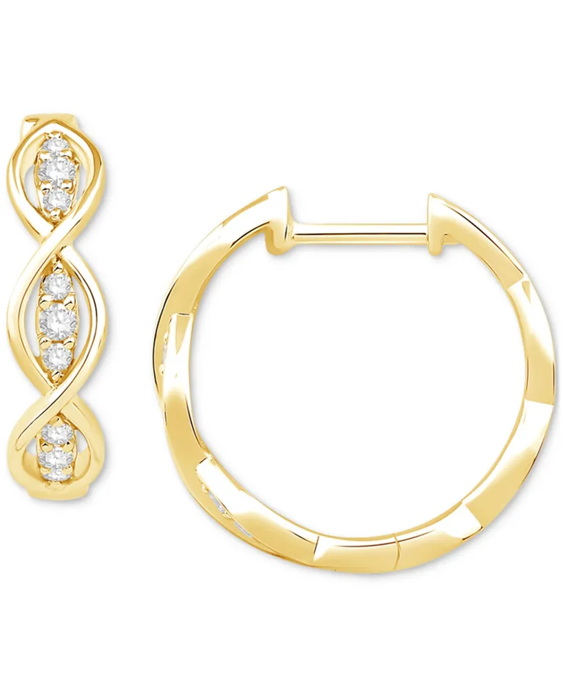 Diamond Oval Openwork Hoop Earrings (1/6 ct. t.w.) in 10k Gold