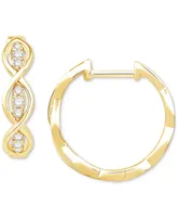 Diamond Oval Openwork Hoop Earrings (1/6 ct. t.w.) in 10k Gold