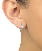 Diamond Halo Small Hoop Earrings (1/6 ct. t.w.) in 10k White Gold