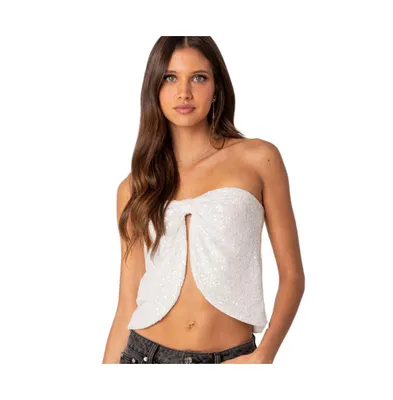 Women's Siren sequin split front top