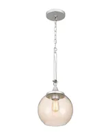 24" Height Metal Pendant with Smoke Glass Shade