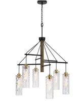 44" Height Metal and Wood Chandelier