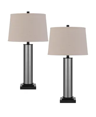 Garner 29" Height Glass and Metal Table Lamp Set