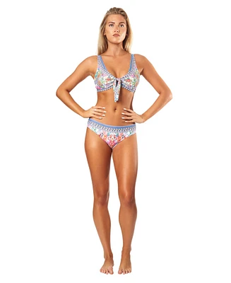 La Moda Clothing Women's Knotted Floral Bikini Set