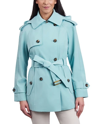 London Fog Women's Double-Breasted Belted Trench Coat