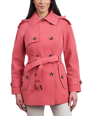 London Fog Women's Double-Breasted Belted Trench Coat