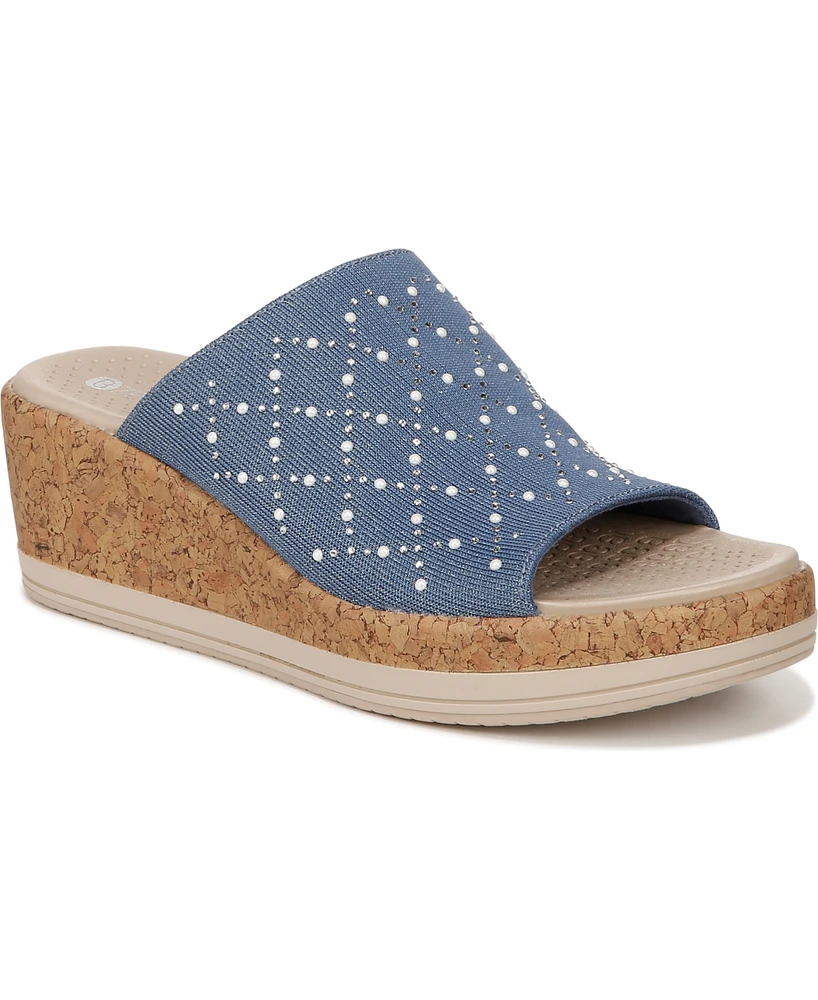 BZees Royal Washable Slide Wedge Sandals