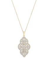 Wrapped in Love Diamond Filigree Cluster 18" Pendant Necklace (1-1/2 ct. t.w.) in 14k White Gold or 14k Yellow Gold, Created for Macy's