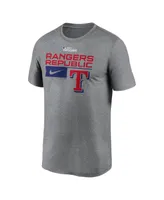 Men's Nike Heather Charcoal Texas Rangers 2023 Postseason Legend Performance T-shirt