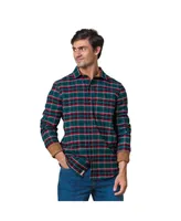 Hope & Henry Men's Organic Flannel Shirt with Suede Detail