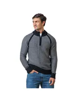 Hope & Henry Men's Organic Half Zip Raglan Contrast Sweater