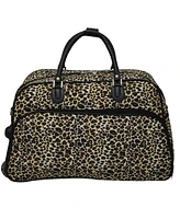 World Traveler Leopard 21-Inch Carry-On Rolling Duffel Bag