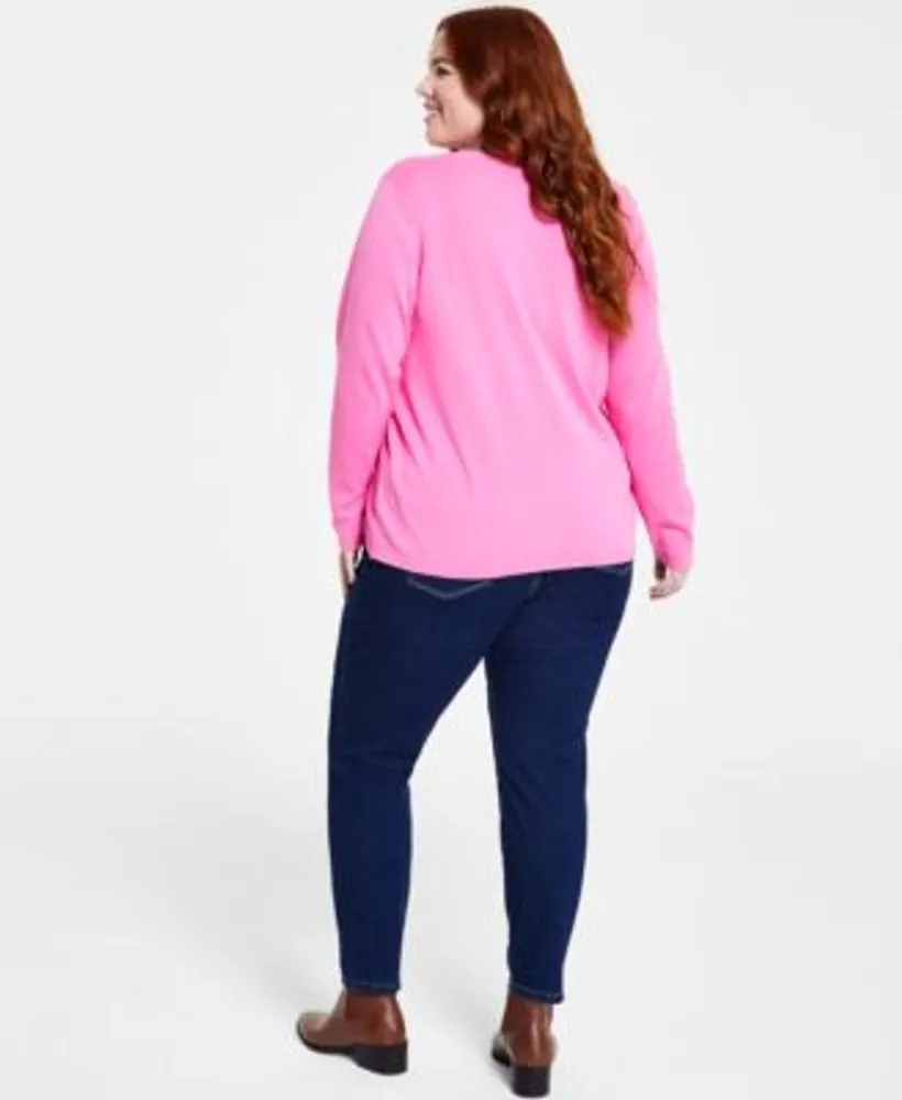 Tommy Hilfiger Plus Size Heart Outline Sweater Th Flex Pull On Jeans