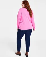 Tommy Hilfiger Plus Size Heart Outline Sweater Th Flex Pull On Jeans