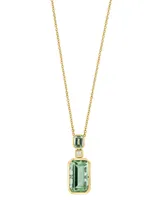 Effy Green Quartz (6 ct. t.w.) & Diamond Accent 18" Pendant Necklace in 14k Gold