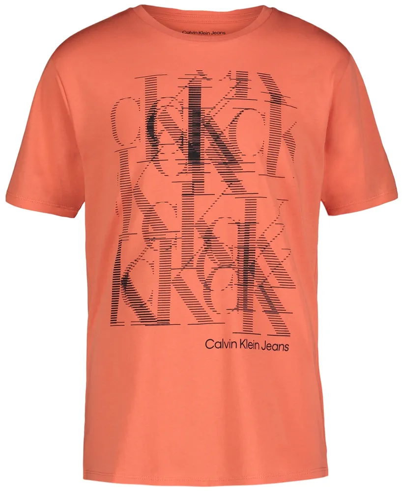 Calvin Klein Big Boys Linear Calvin Klein Short Sleeve T-shirt