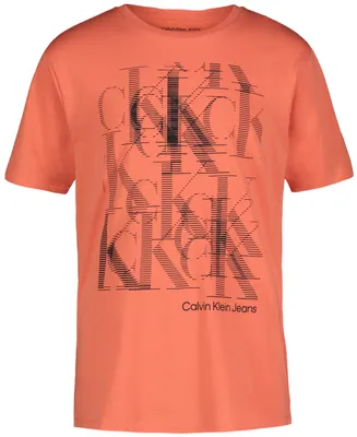 Calvin Klein Big Boys Linear Calvin Klein Short Sleeve T-shirt
