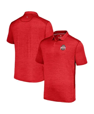 Men's Tommy Bahama Scarlet Ohio State Buckeyes Delray IslandZone Polo Shirt