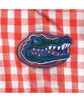 Girls Infant Garb Orange, White Florida Gators Teagan Gingham Ruffled Romper