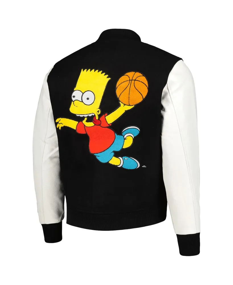 Men's Freeze Max Black The Simpsons Basketball Full-Zip Varsity Jacket