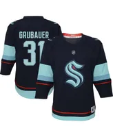 Infant Boys and Girls Philipp Grubauer Deep Sea Blue Seattle Kraken Home Replica Player Jersey