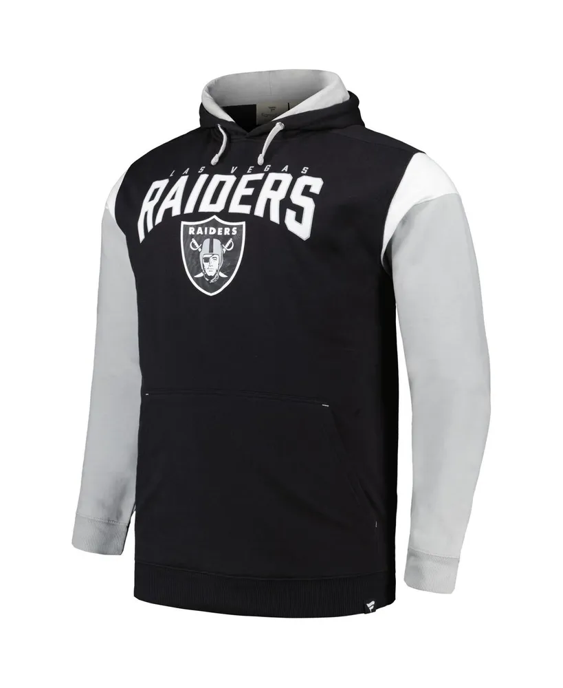 Men's Profile Black Las Vegas Raiders Big and Tall Trench Battle Pullover Hoodie