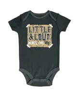 Infant Boys and Girls Champion Black, Gray, White Distressed Wake Forest Demon Deacons 3-Pack Bodysuit Set