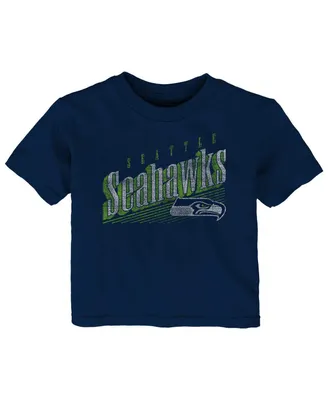 Infant Boys and Girls College Navy Distressed Seattle Seahawks Winning Streak T-shirt