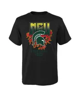 Big Boys Black Distressed Michigan State Spartans The Legend T-shirt