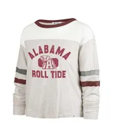 Women's '47 Brand Oatmeal Distressed Alabama Crimson Tide All Class Lena Long Sleeve T-shirt