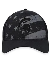 Men's Top of the World Black Michigan State Spartans Oht Stealth Trucker Adjustable Hat