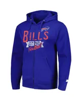 Men's Starter Royal Distressed Buffalo Bills Domestic Post Season Full-Zip Hoodie